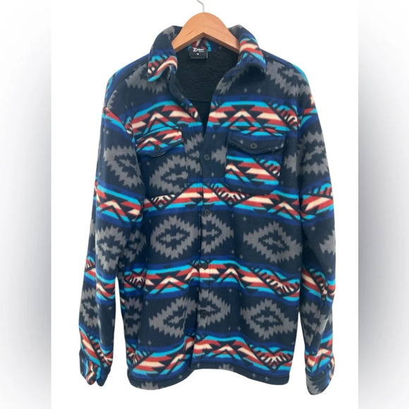 Apparel Collection Original Deluxe Supply Men’s Aztec Sherpa Shirt Jacket - Picture 1 of 5